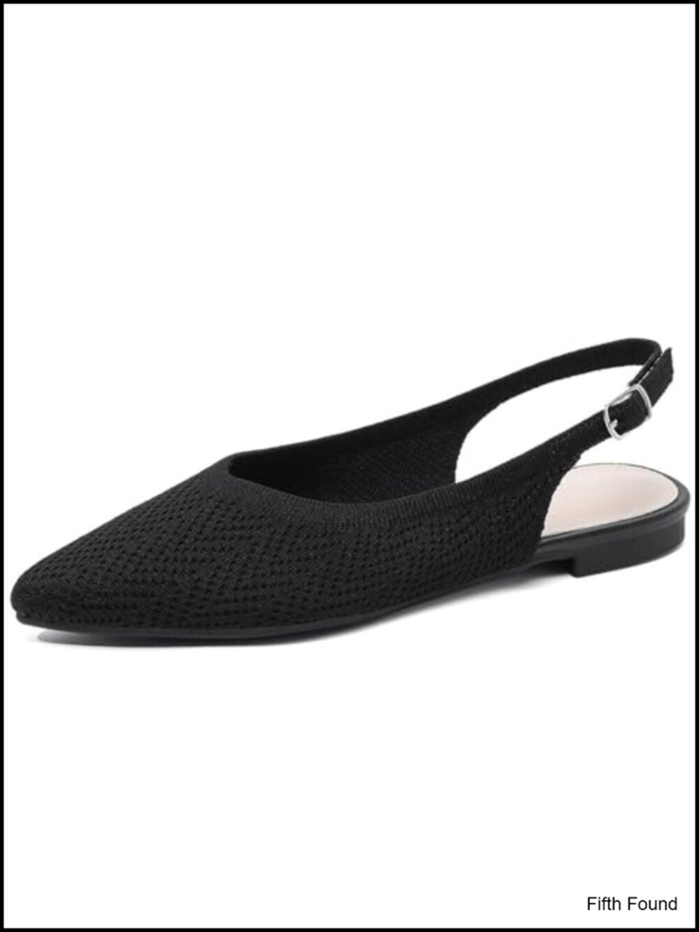 Knit Slingback Flats Pointed Toe Ankle Buckle Comfort Dressy Party Prom